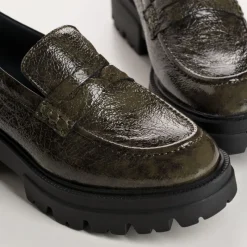 Reqins MOCASSINS ALABAMA VERNIS GRAINE VERT Fashion