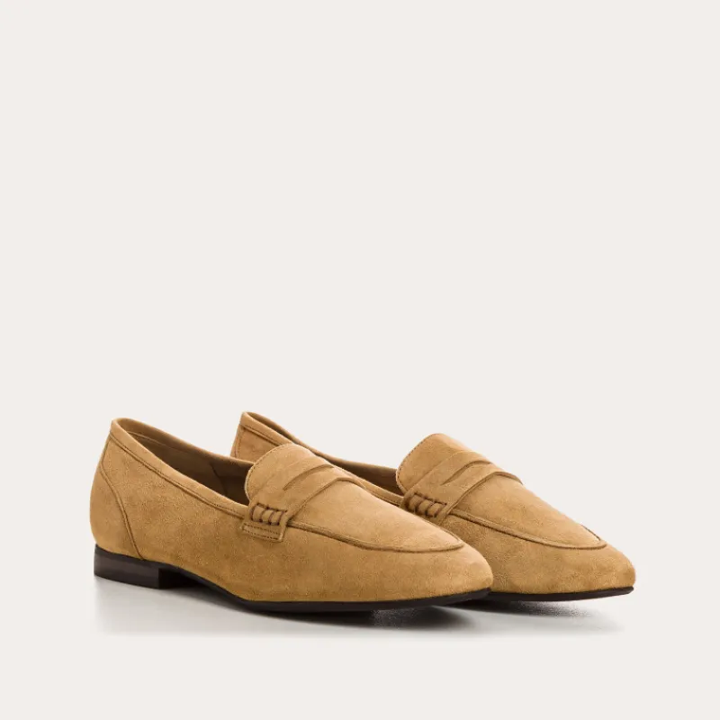 Reqins MOCASSINS FAUSTINE CUIR VELOURS HAVANE Hot