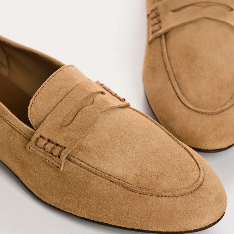 Reqins MOCASSINS FAUSTINE CUIR VELOURS HAVANE Hot