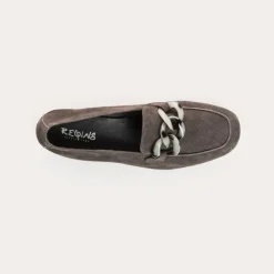 Reqins MOCASSINS HANISSA CUIR VELOURS ANTHRACITE Fashion