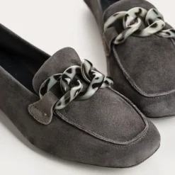 Reqins MOCASSINS HANISSA CUIR VELOURS ANTHRACITE Fashion