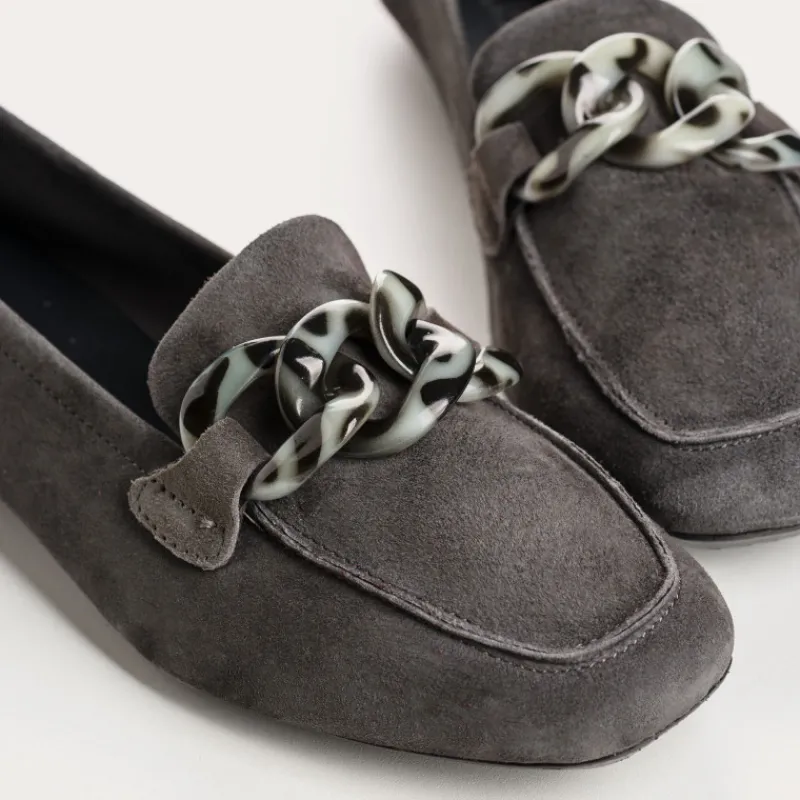 Reqins MOCASSINS HANISSA CUIR VELOURS ANTHRACITE Fashion