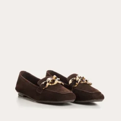 Reqins MOCASSINS HANISSA CUIR VELOURS MARRON Outlet
