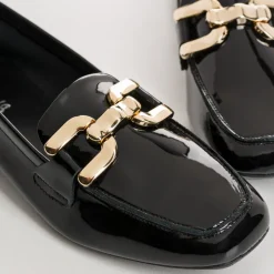 Reqins MOCASSINS HEAVEN CUIR VERNIS NOIR New