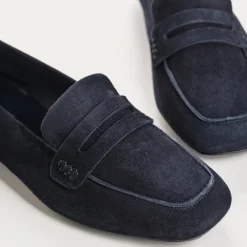 Reqins MOCASSINS HEMA CUIR VELOURS CC BLEU Clearance