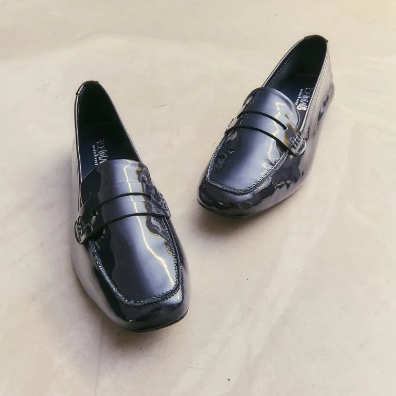 Reqins MOCASSINS HEMA CUIR VERNIS BLEU Best