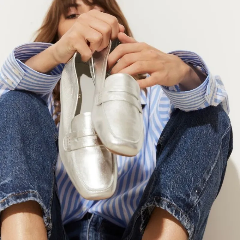 Reqins MOCASSINS HEMA ECLAT CC ARGENT Online