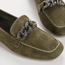 Reqins MOCASSINS HOLDING CUIR VELOURS VERT Online