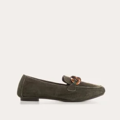 Reqins MOCASSINS HORACE CUIR VELOURS VERT New
