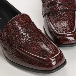 Reqins MOCASSINS LENNON VERNIS GRAINE ROUGE New