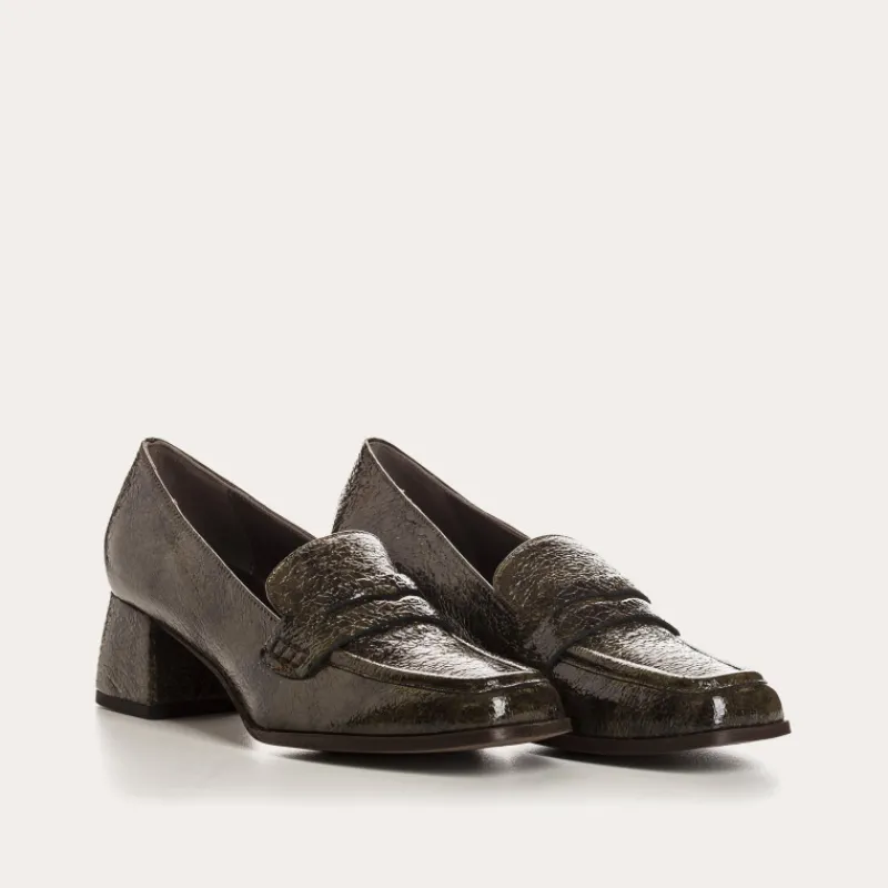 Reqins MOCASSINS LENNON VERNIS GRAINE VERT New