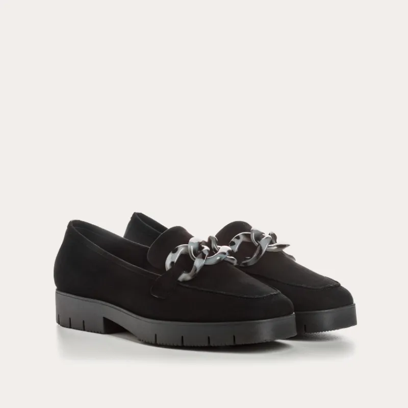 Reqins MOCASSINS MADISON CUIR VELOURS NOIR Fashion