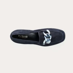 Reqins MOCASSINS MADISON CUIR VELOURS BLEU Sale