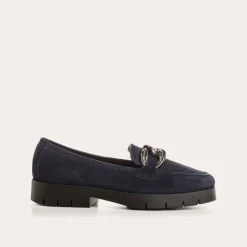Reqins MOCASSINS MASHI CUIR VELOURS BLEU Best