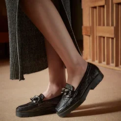 Reqins MOCASSINS MASHI VERNIS GRAINE NOIR Fashion