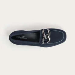 Reqins MOCASSINS NASTER CUIR VELOURS BLEU Hot