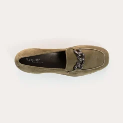 Reqins MOCASSINS NORA CUIR VELOURS VERT Discount