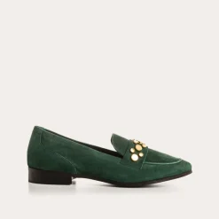 Reqins MOCASSINS PAVLA CUIR VELOURS VERT New