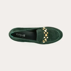 Reqins MOCASSINS PAVLA CUIR VELOURS VERT New