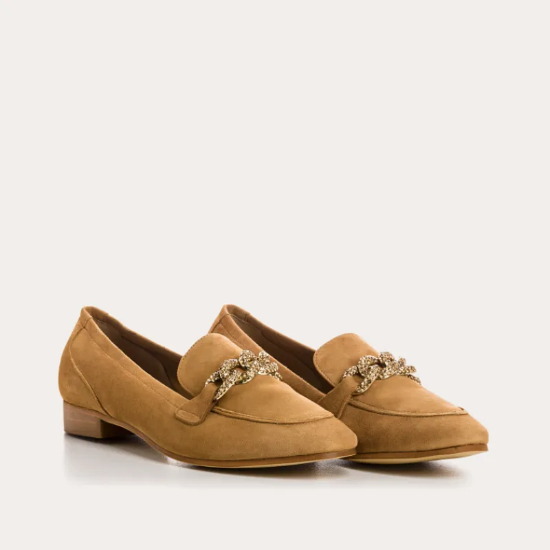 Reqins MOCASSINS POPPY CUIR VELOURS HAVANE Outlet