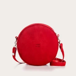Reqins SAC CALIOPE CUIR VELOURS ROUGE Hot