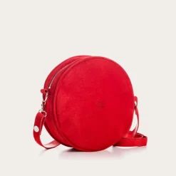 Reqins SAC CALIOPE CUIR VELOURS ROUGE Hot