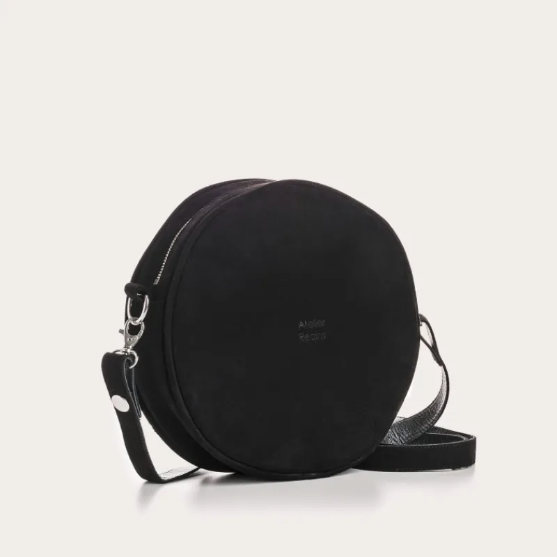 Reqins SAC CALIOPE CUIR VELOURS NOIR Clearance