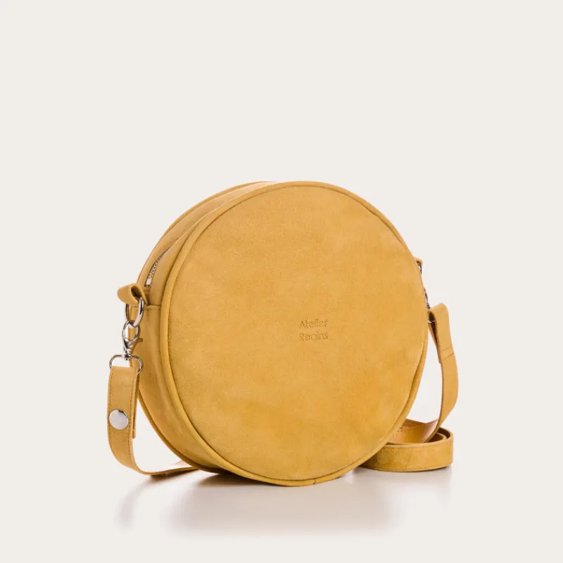 Reqins SAC CALIOPE CUIR VELOURS OCRE New