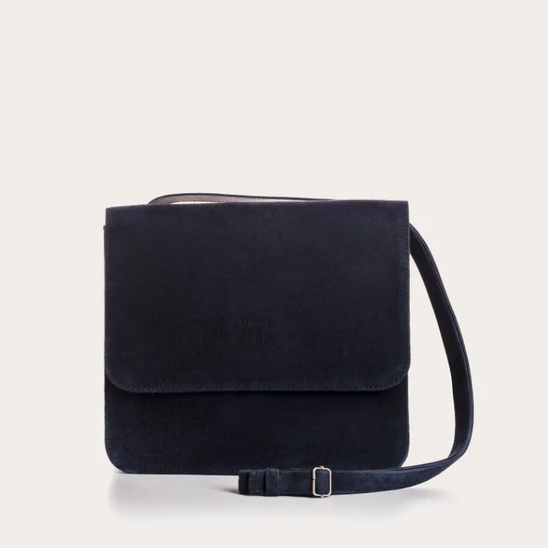 Reqins SAC CLEO CUIR VELOURS BLEU Fashion