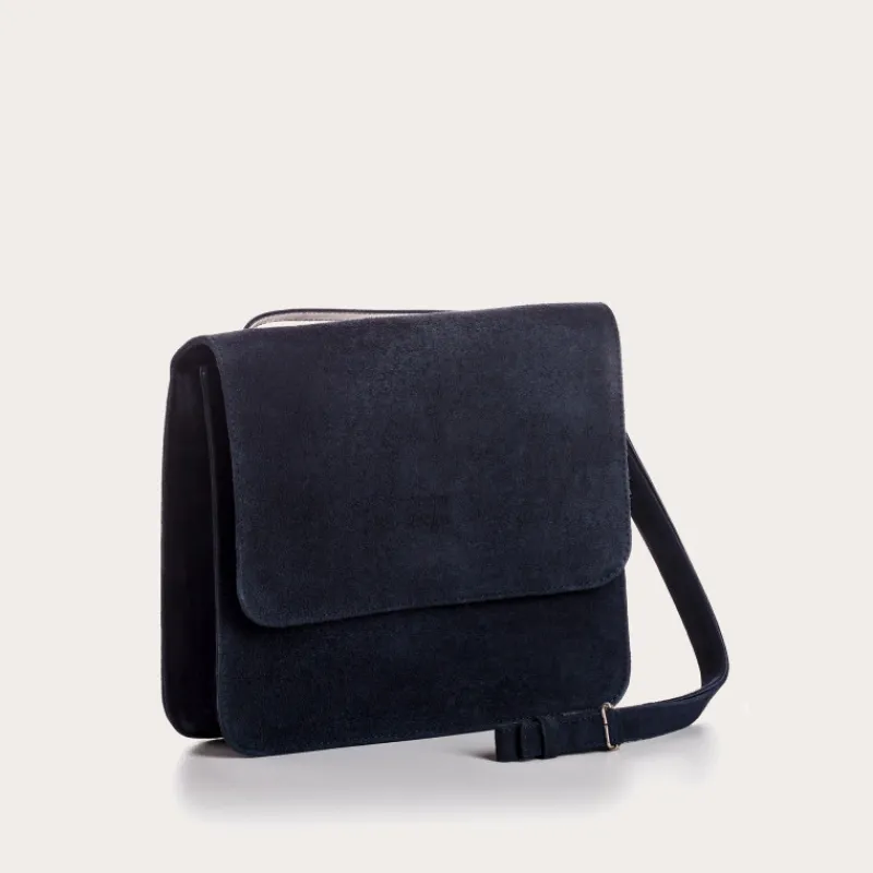 Reqins SAC CLEO CUIR VELOURS BLEU Fashion