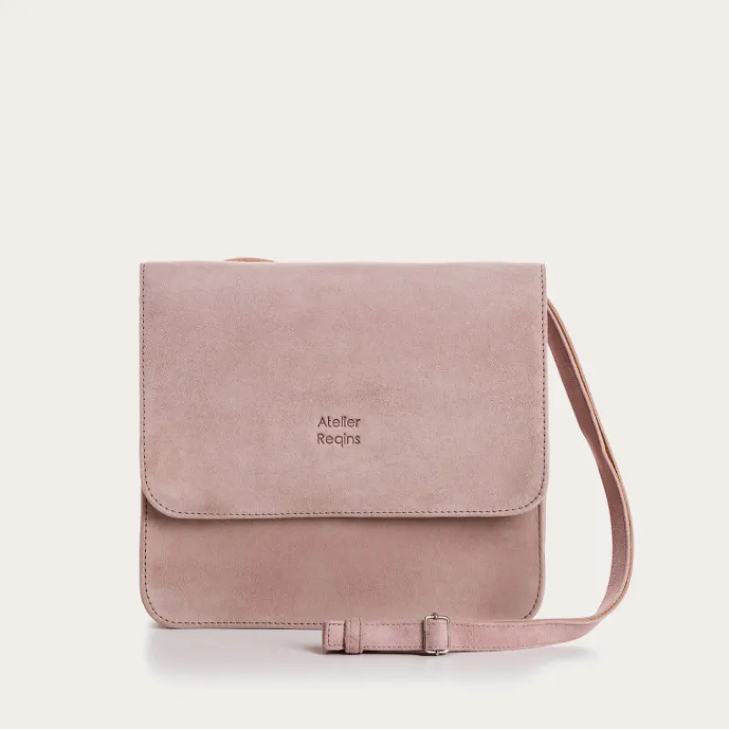Reqins SAC CLEO CUIR VELOURS ROSE Online