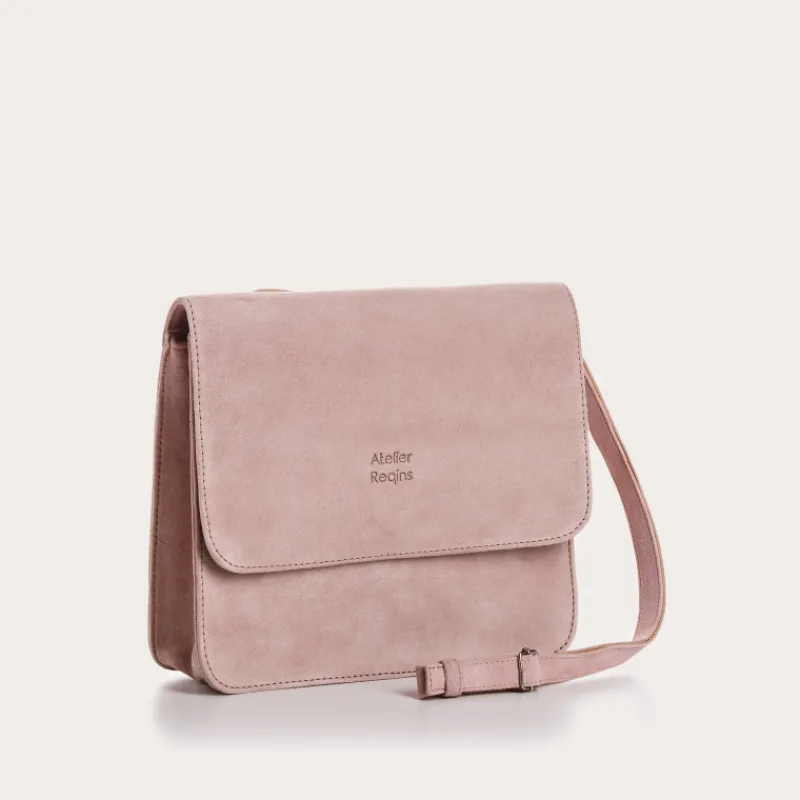Reqins SAC CLEO CUIR VELOURS ROSE Online