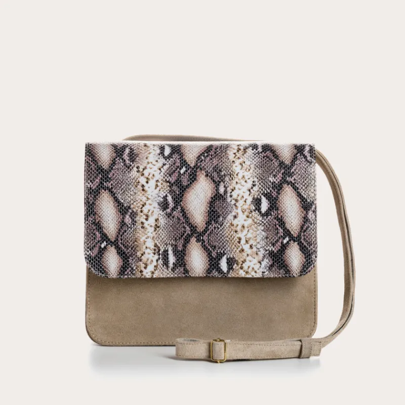 Reqins SAC CLEO CUIR VELOURS/PYTHON ANIMALIER Outlet