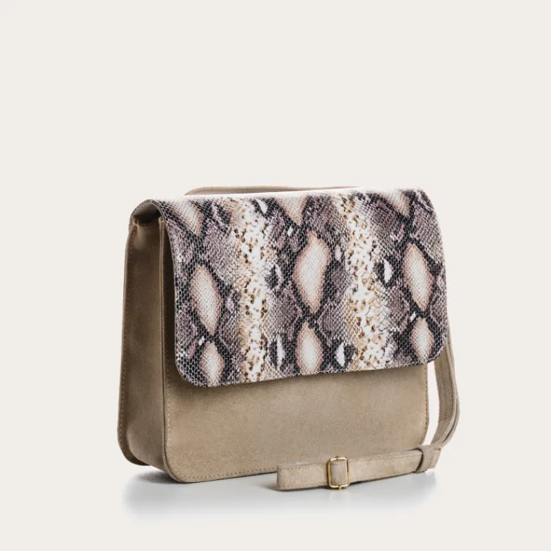 Reqins SAC CLEO CUIR VELOURS/PYTHON ANIMALIER Outlet